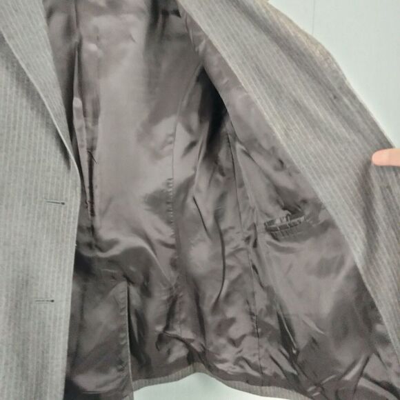 Vintage Brooks Brothers Blazer Womens 8 Brown Pinstripe 100% Wool Classic Nice - Picture 10 of 12